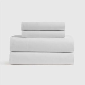 QUINCE Classic Organic Percale Sheet Set Queen White 4849
